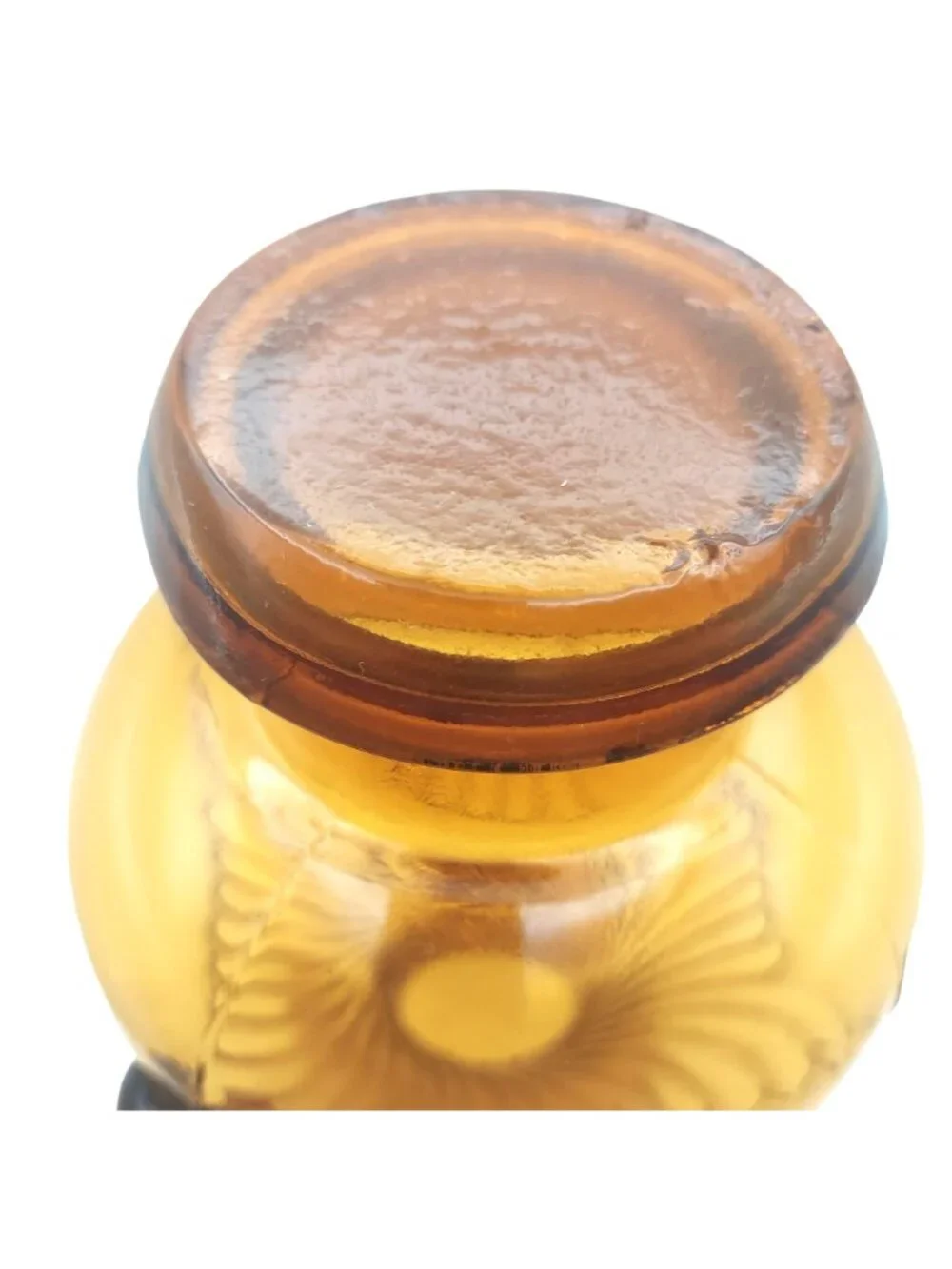 Tiara Exclusives Hurricane Pitcher Amber Indiana Glass Vintage 70s Art Deco